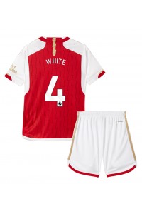 Arsenal Ben White #4 Jalkapallovaatteet Lasten Kotipeliasu 2023-24 Lyhythihainen (+ Lyhyet housut)